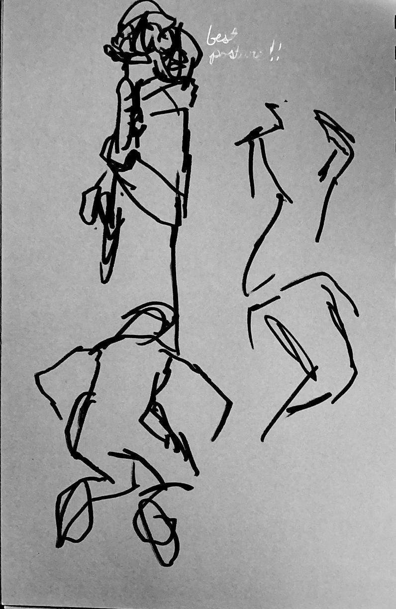 gesture drawing of the people i saw at a local underground show